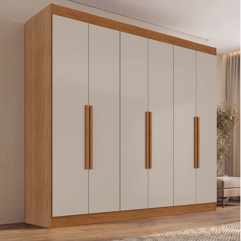 Guarda-roupa Roma Larg. 1.77m Cinamomo/Off 6 Portas 2 Gavetas - Sallêto