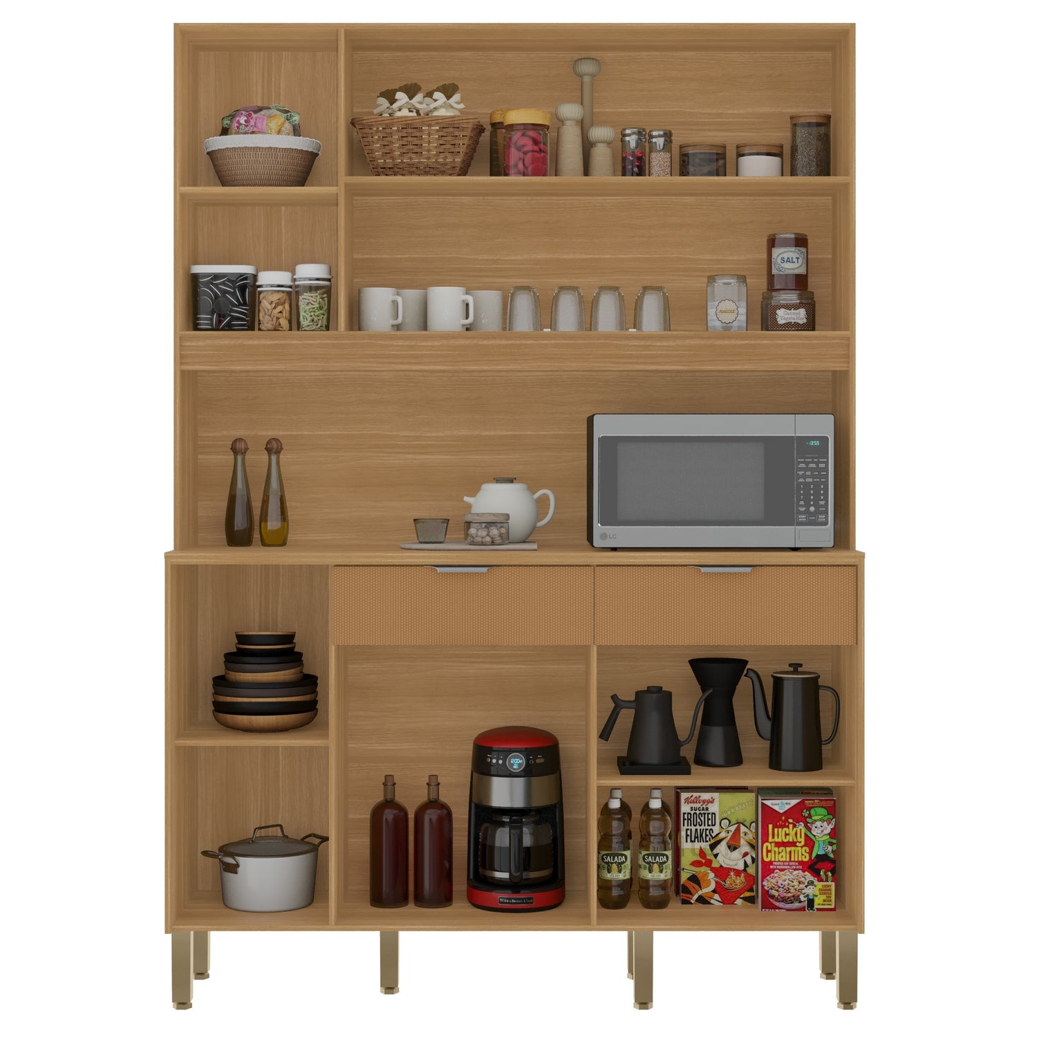 Kit Cozinha Flora 1,447 m Freijó/Caramelo – KIT’S PARANÁ