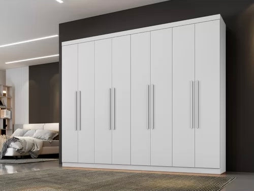 Roupeiro New Premium 8 Portas 4 Gavetas Benetil Móveis Branco - Móveis furniture