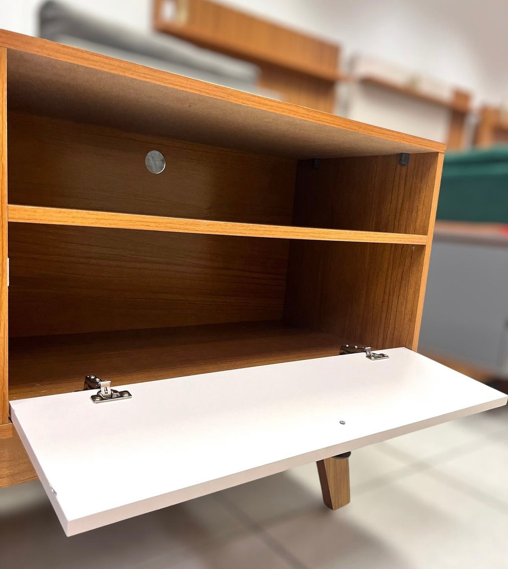 Rack Houston para TV até 50 Polegadas 1 Porta Valdemóveis Cinamomo Off White