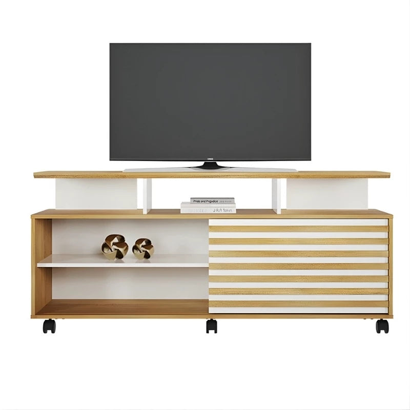 Rack Bancada Star Larg. 1.50m Cinamomo/Off Para TV's até 55 Polegadas - Valdemóveis