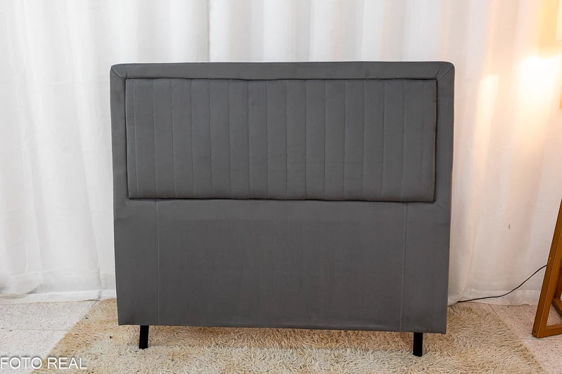 Cabeceira Casal Cintia Veludo Cinza Larg. 1.40m