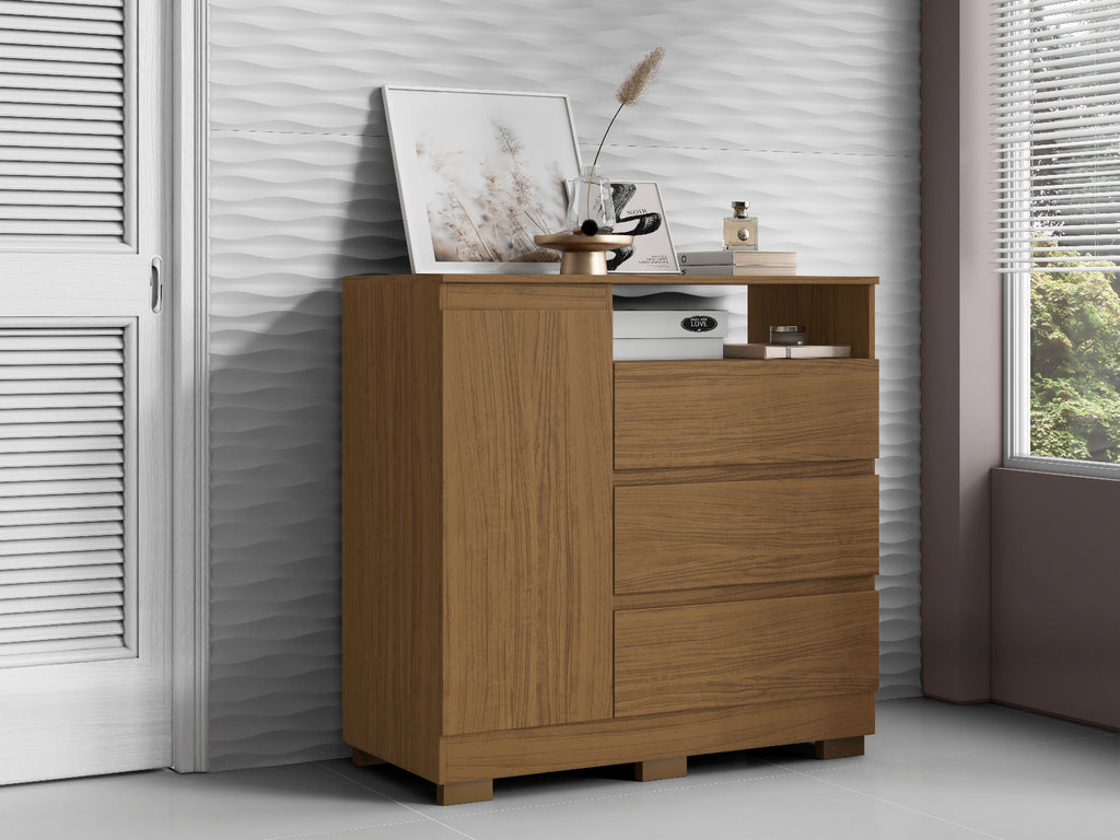 Cômoda 3 Gavetas com Sapateira e Nicho Atacama – ARAMÓVEIS