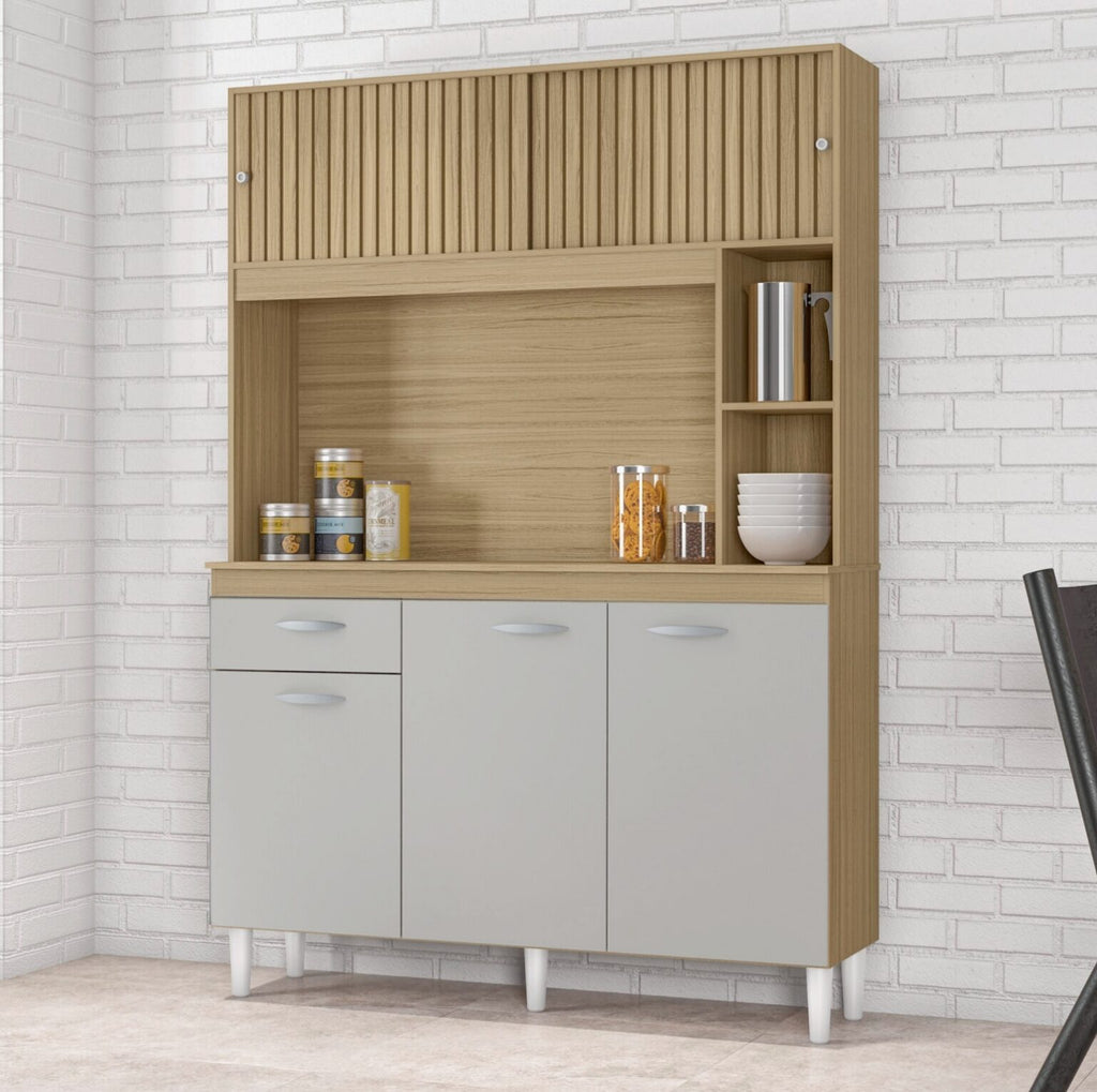 Kit Cozinha Duda 1,20 Damasco/Ripado/Off White – POQUEMA