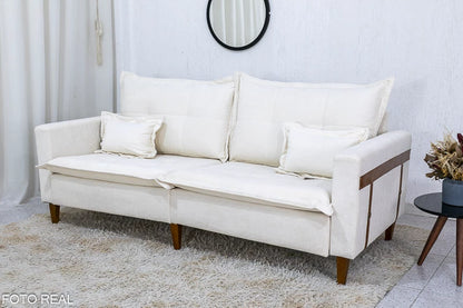 Sofá 3 lugares 2215 2.08m Boucle Bege - Móveis furniture