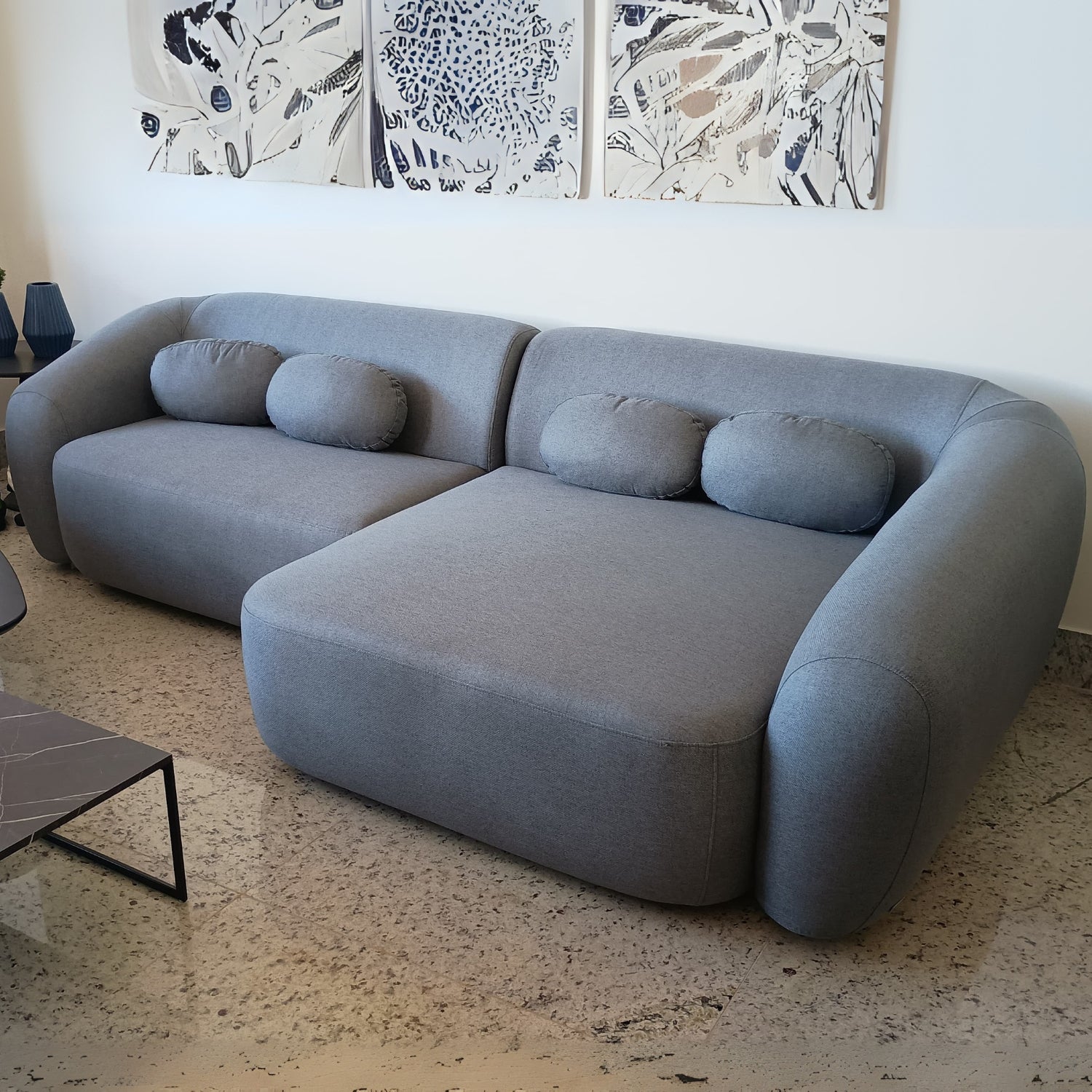 Sofá Living Chelles 3375 2,40 m Linho Cinza 9235 – GRALHA AZUL