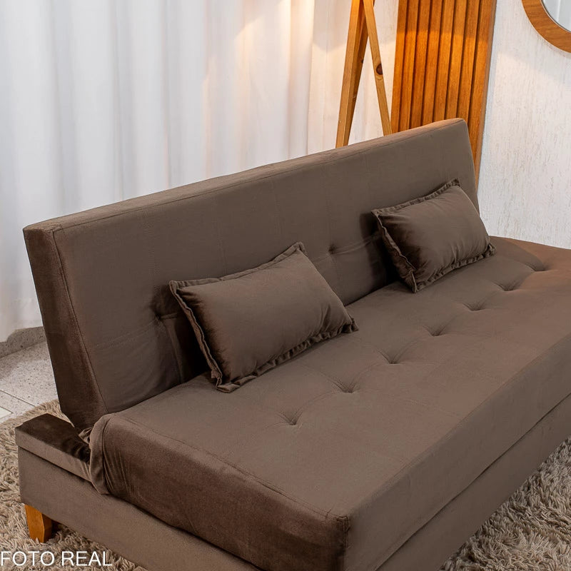 Sofá Cama Arpoador 1.85m – Marrom Veludão