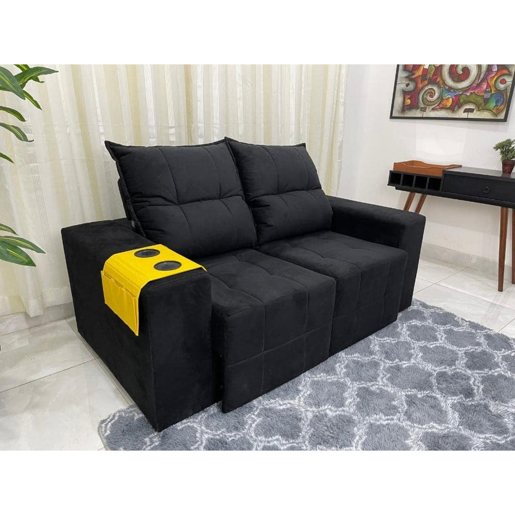 Sofá Espanha Retrátil Reclinável 1,50m - Preto - Móveis furniture