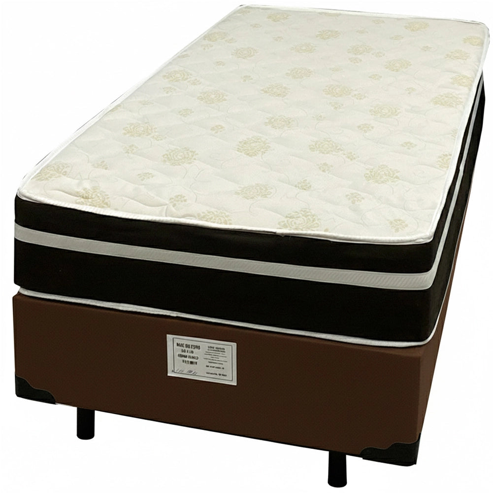 Base em Veludo com Colchão Bio Classic Solteiro com Molas Ensacadas 67x188x88cm Bio Flex