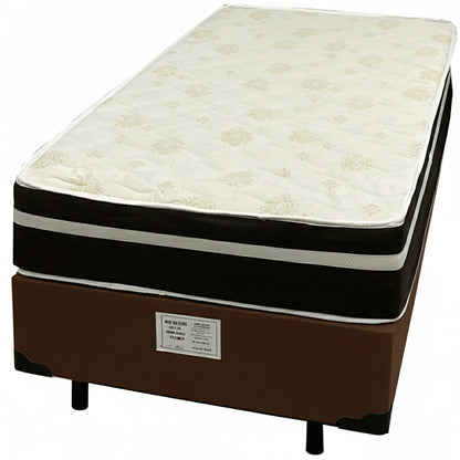 Base em Veludo com Colchão Bio Classic Solteiro com Molas Ensacadas 67x188x88cm Bio Flex