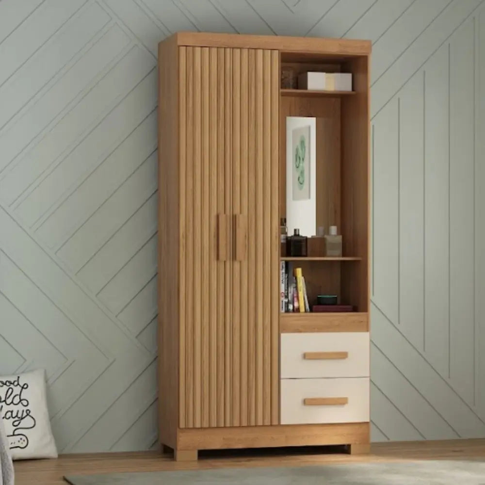 Guarda Roupa Capelinha Atualle Solteiro com Espelho 2 Portas 2 Gavetas