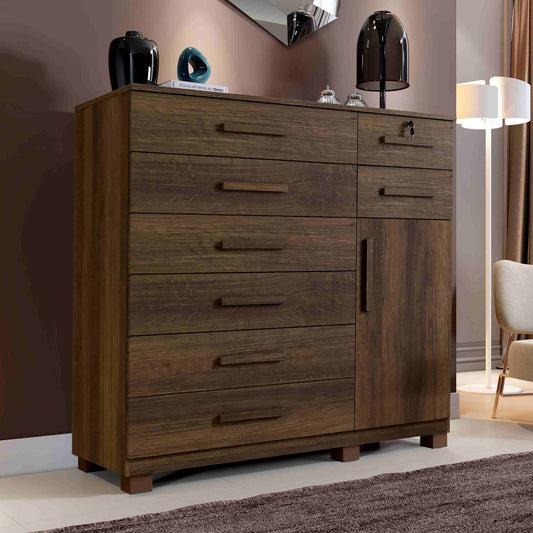 Comoda New Vitoria 8G1P Imbuia Benetil - Móveis furniture