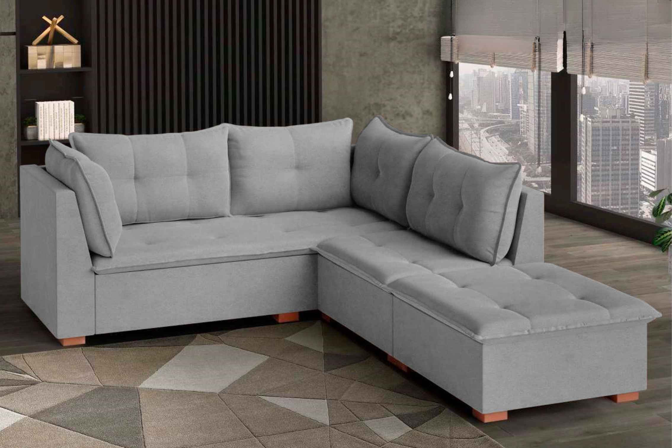 SOFA CANTO JAGUAR LINHO CINZA/2005 – D’VITRINE