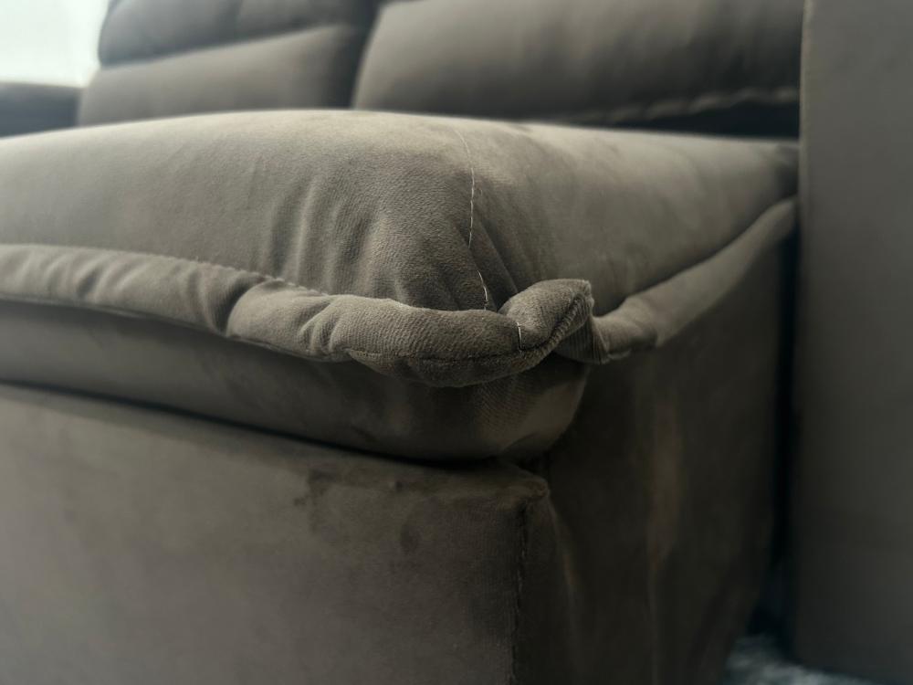 Sofá Retrátil e Reclinável REF 2030 2.00m – Marrom Veludão - Móveis furniture