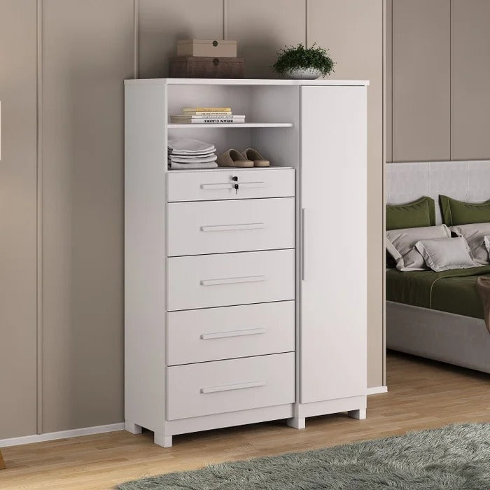 Comoda Sapateira Imperial 5G1P Branco Absoluto Zanzini - Móveis furniture