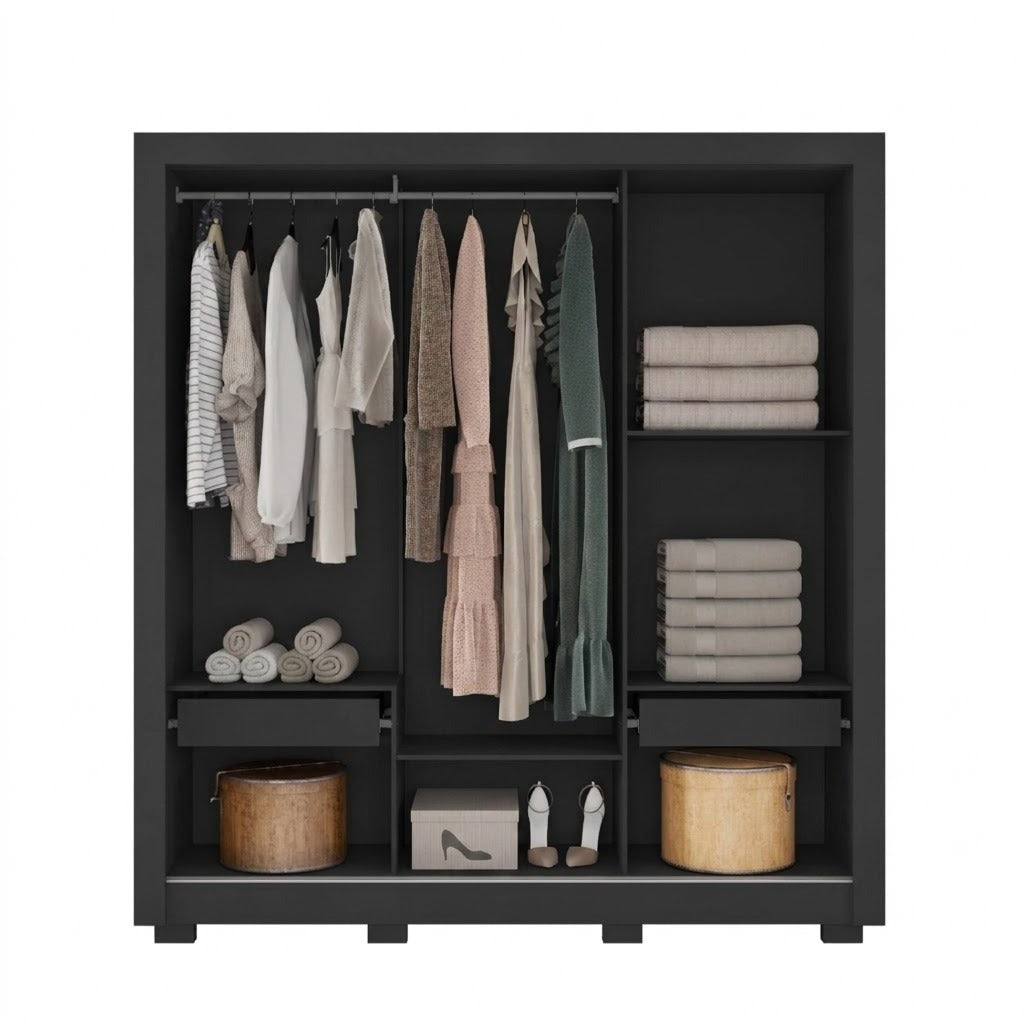 Guarda-Roupa 3 Portas Chile 1,914 m Preto – CAEMMUN MOVELARIA