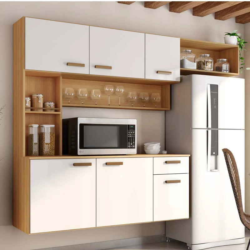 Kit Cozinha Suspensa Manu Larg. 1.80m Freijó/Off Poliman - Móveis furniture