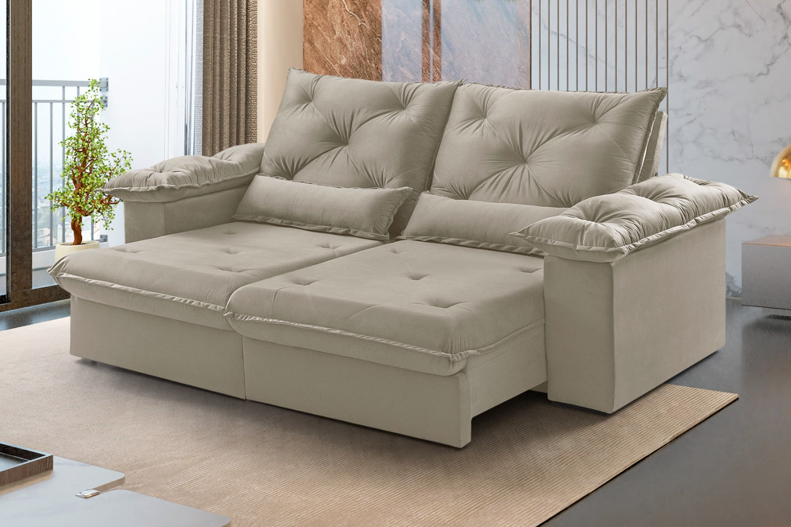 Estofado Retr Atlas 200 2x80 Vel Inca Capuccino SR15 Idealle