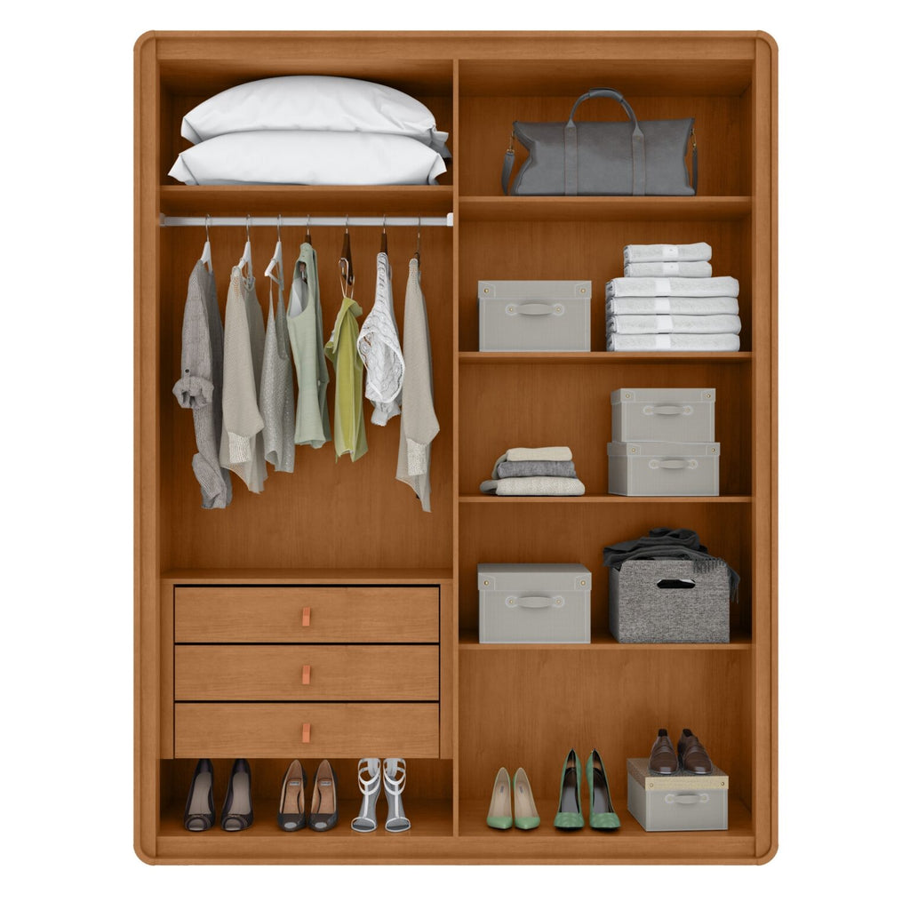 Guarda-Roupa 4 Portas Loop 1,84 m Amêndoa Clean – LOPAS