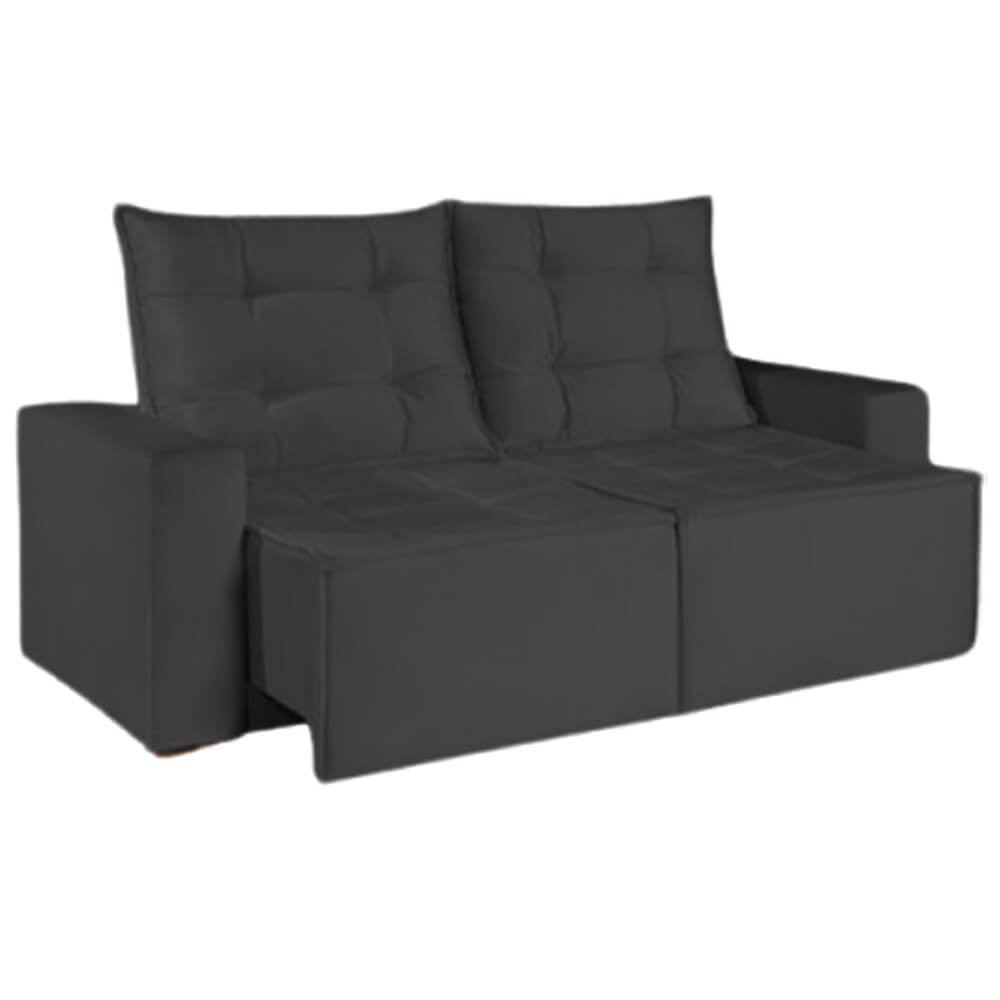 Sofá Macaé 3 Lugares Retrátil e Reclinável Tecido Suede 190cm - Móveis furniture