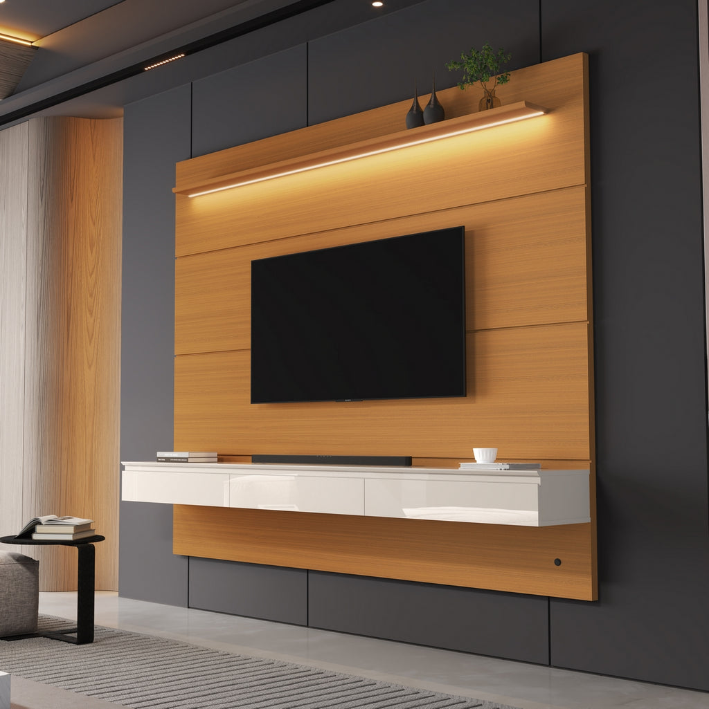 Home Suspenso até 75″ Norton 1.8 Cedro/Off White – EDN MÓVEIS