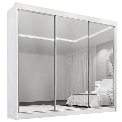 Guarda Roupa Dubai D Doro Casal Todo Espelhado 3 Portas 6 Gavetas