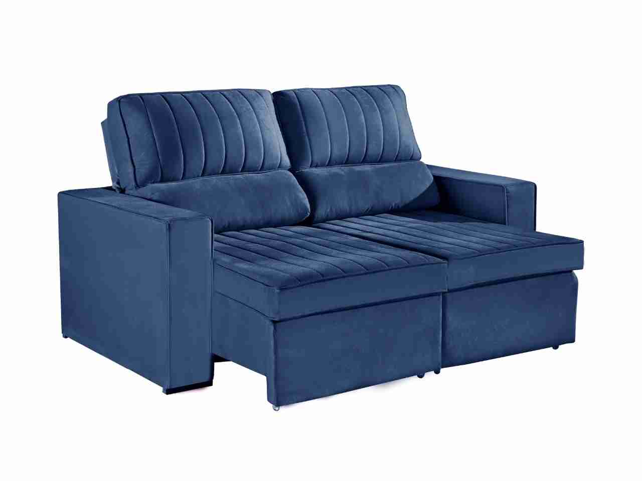 Estofado Retr Recl New Napoli Vel Azul - Móveis furniture