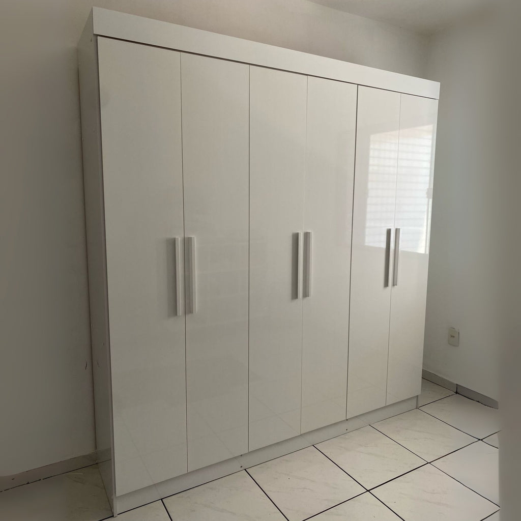 Guarda-Roupa 6 Portas Colibri 2,06 m Branco – D’DORO MÓVEIS