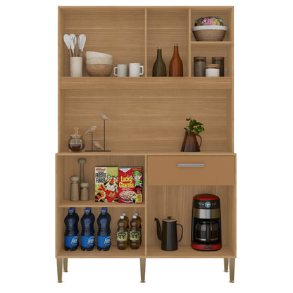 Kit Cozinha Liv 1,20 m Freijó/Caramelo – KIT’S PARANÁ