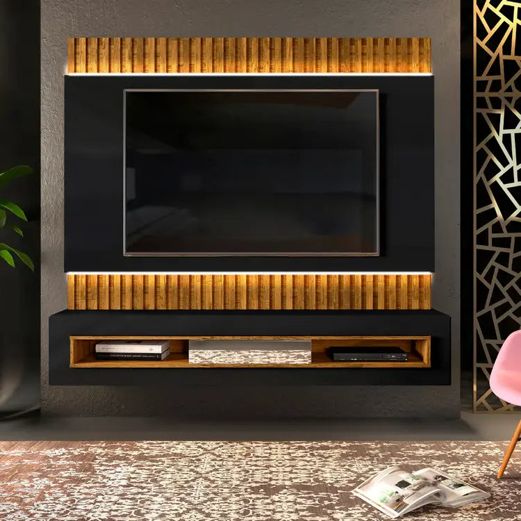 Painel para TV até 65" com LED e Espelho Belutti DJ Móveis - Móveis furniture