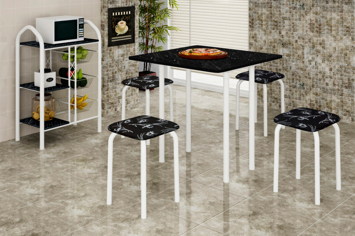 Mesa Dobrável Luana com 4 banquetas - Móveis furniture