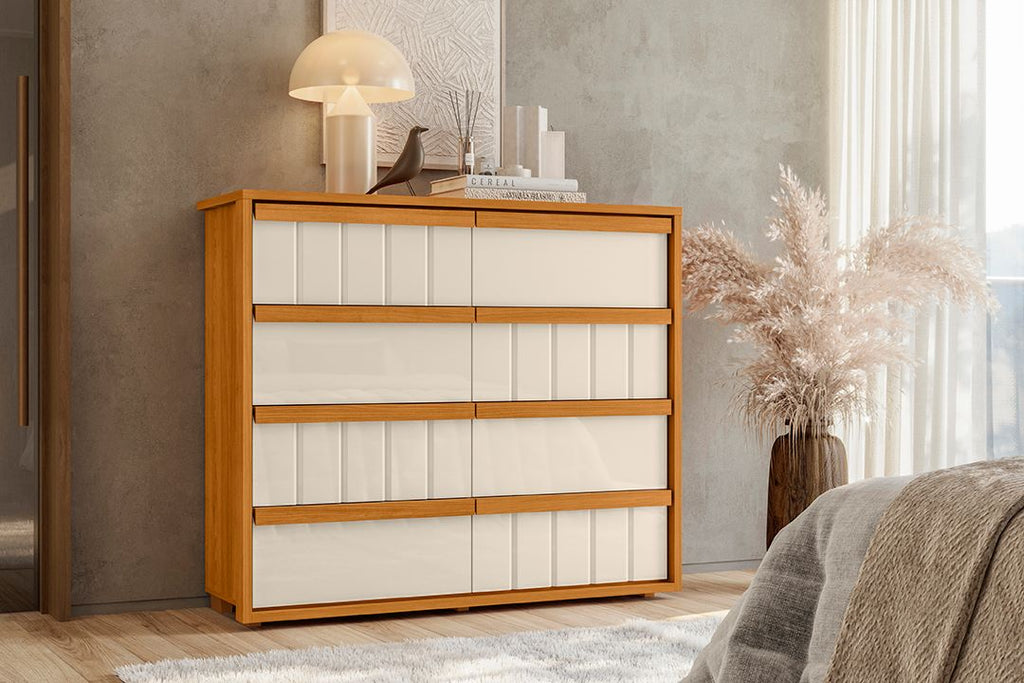 Comoda Tarsila 8G Cinamomo.Off White Madetec