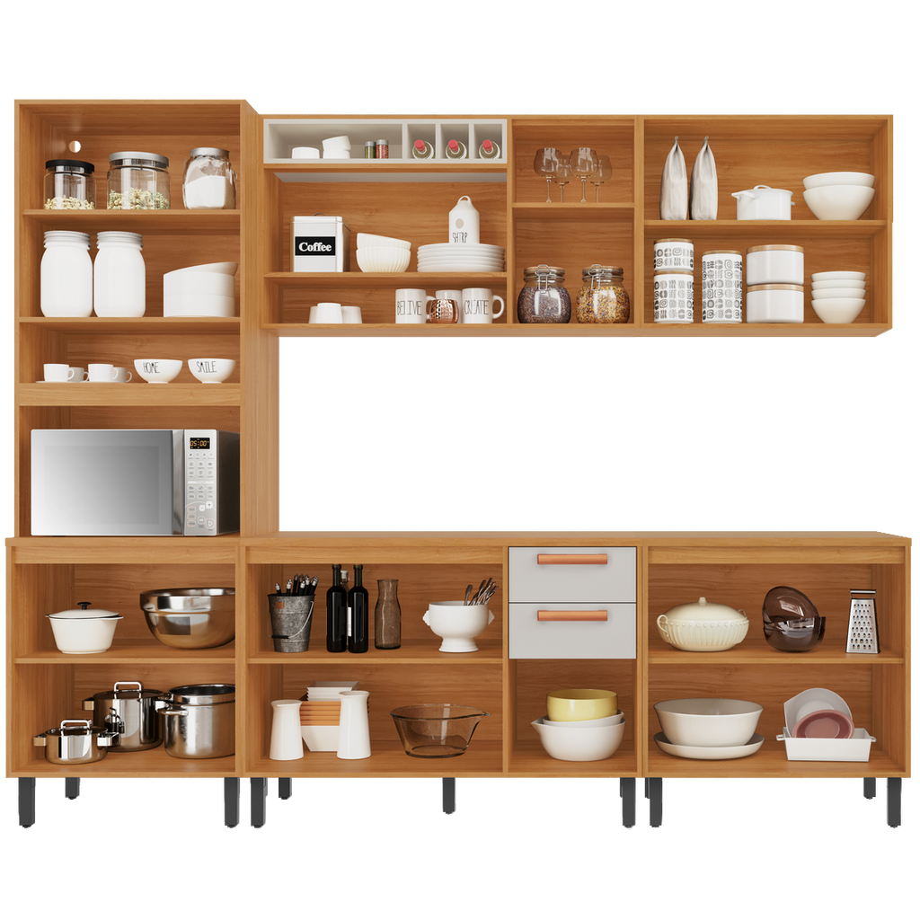 Cozinha Completa Nápoles Cinamono/Off White – ITATIAIA