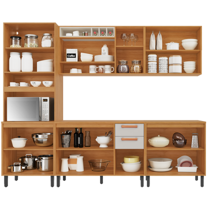 Cozinha Completa Nápoles Cinamono/Off White – ITATIAIA