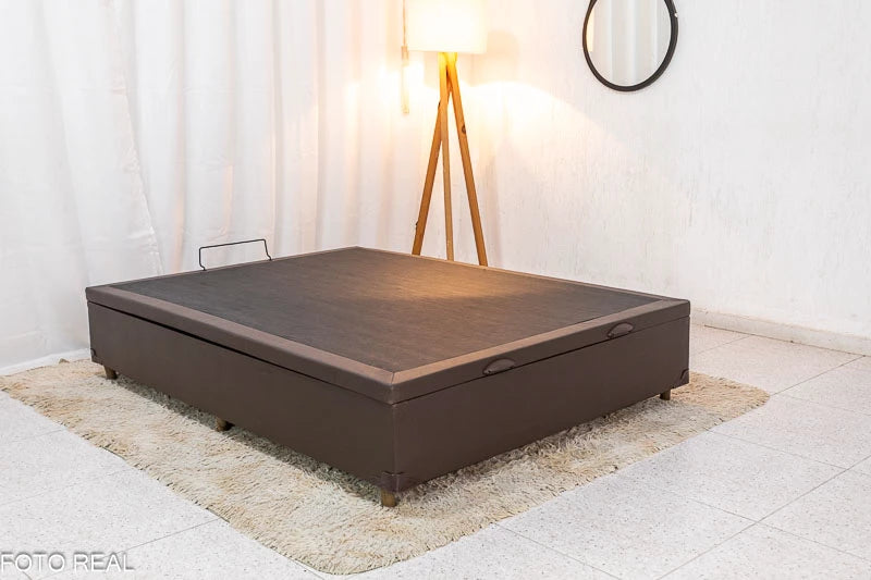 Box Baú Casal Pop 138x188x42 Tiza Korino Marrom Nature