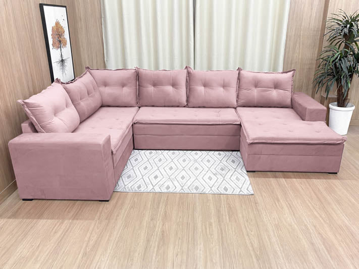 Sofá Canto Rosa Claro Leblon - Móveis furniture