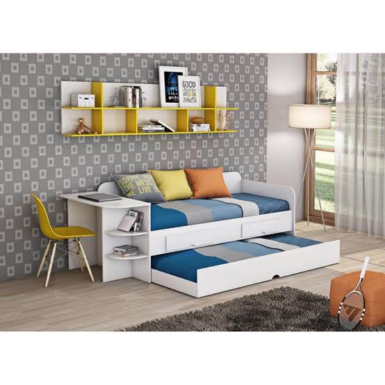 Sofá Cama Helena 3 Lugares com Escrivaninha Cimol Branco 232cm - Móveis furniture
