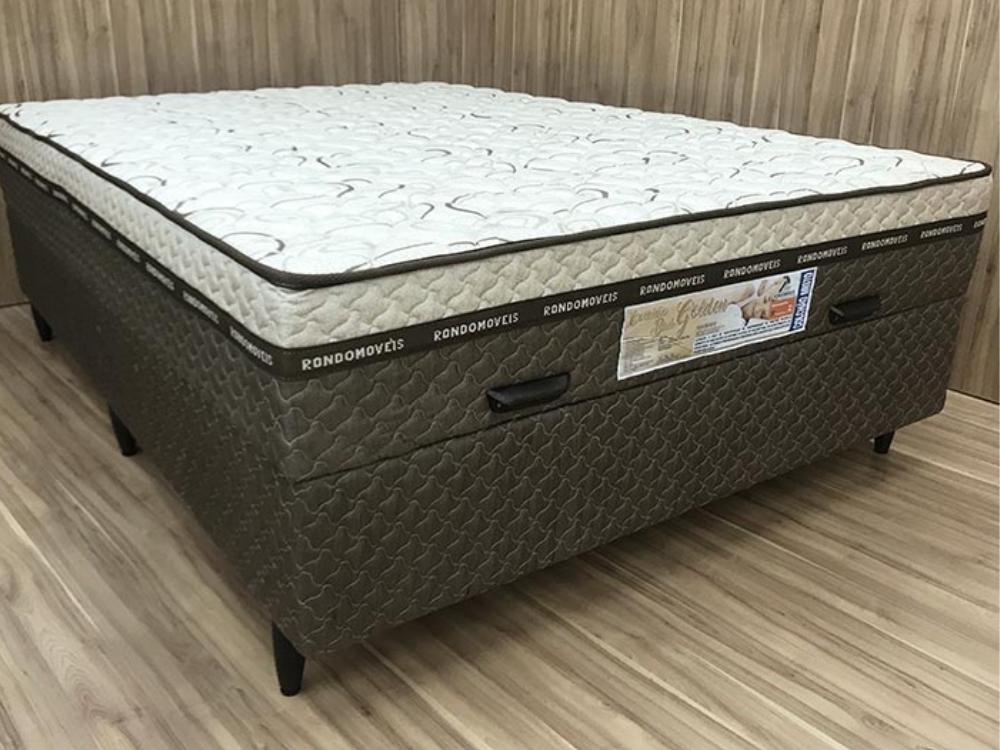 Cama box Baú Golden Light Casal – 138x188x62 - Móveis furniture