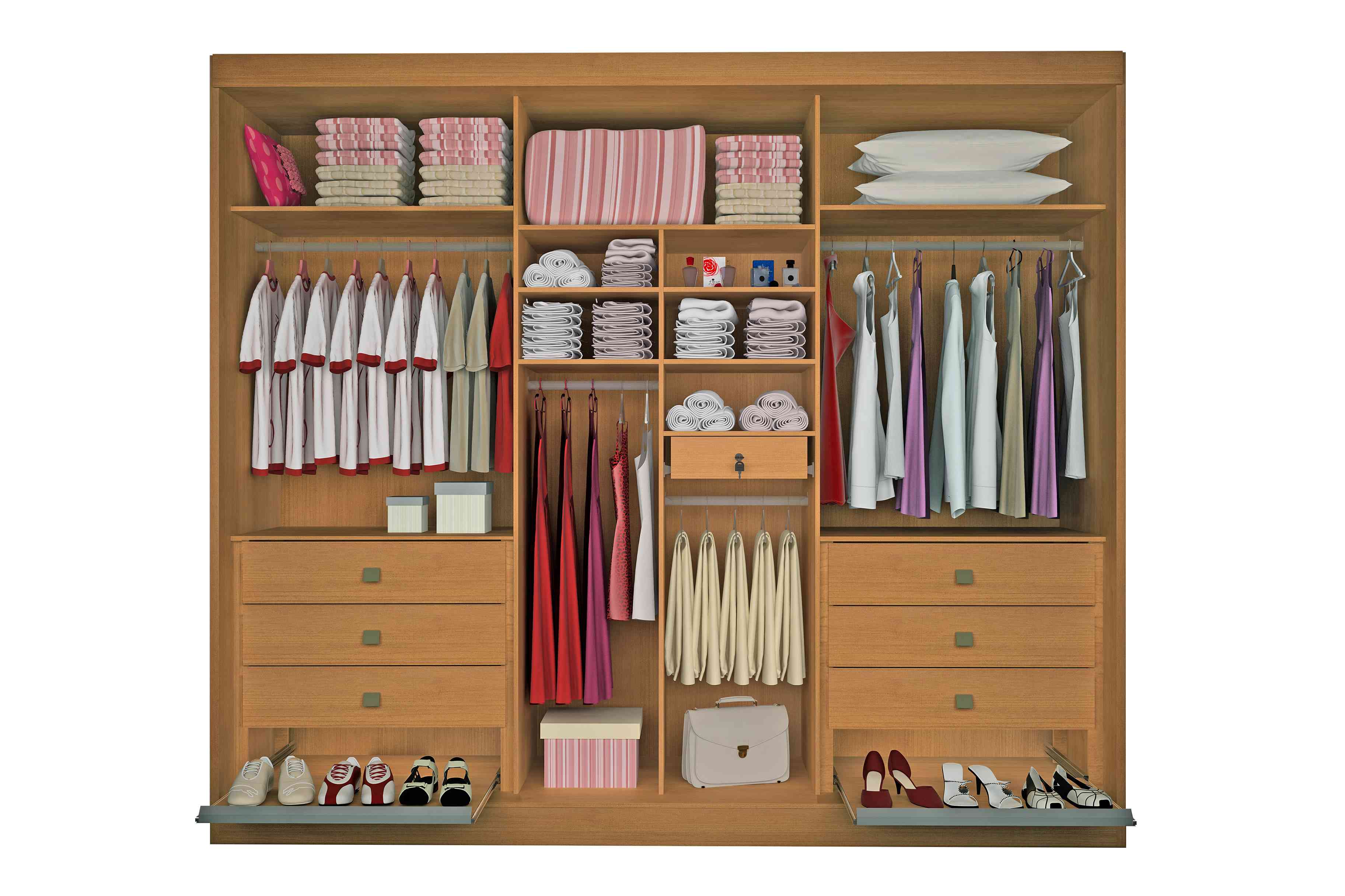 Roupeiro Athos 6P Branco Ripado - Móveis furniture