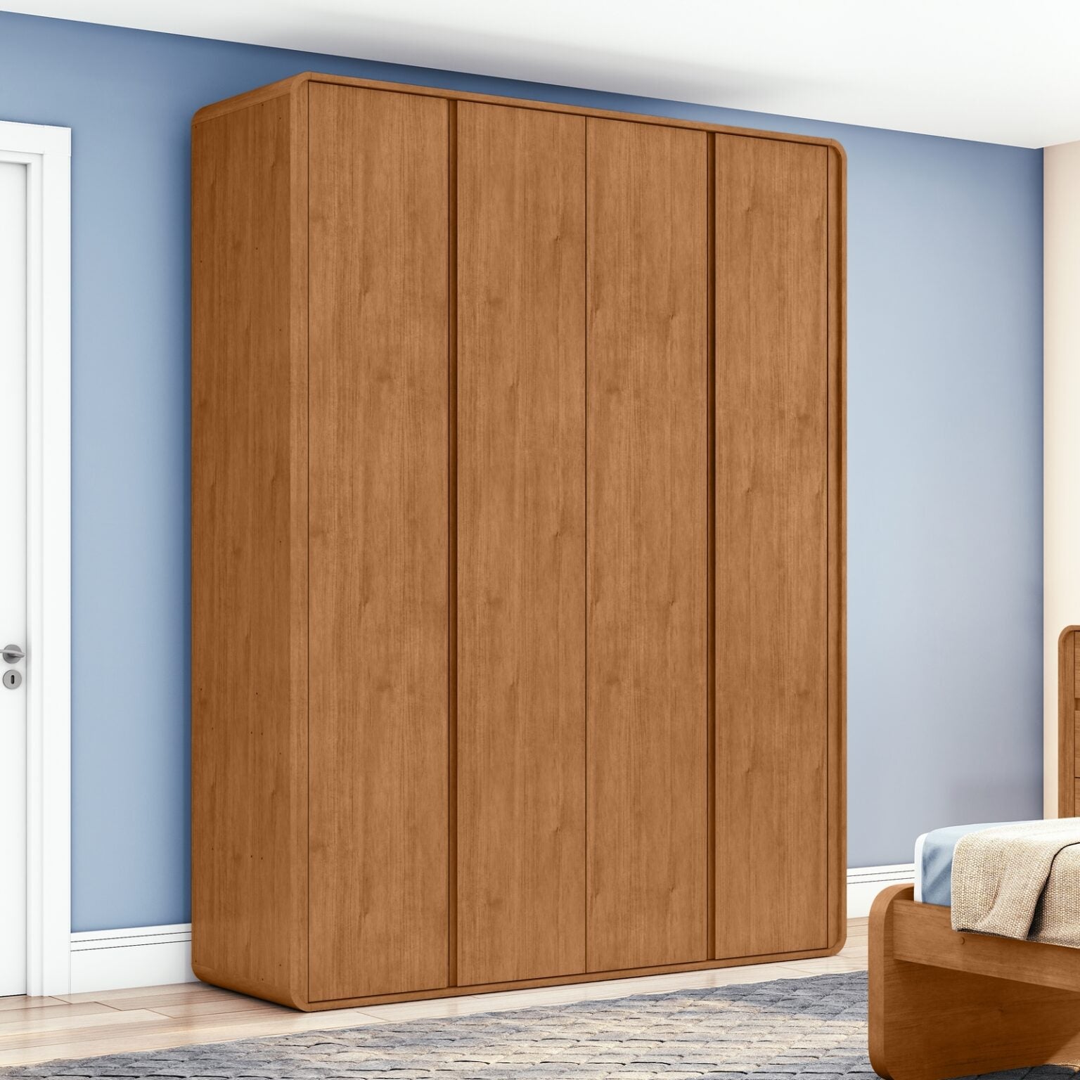 Guarda-Roupa 4 Portas Loop 1,84 m Amêndoa Clean – LOPAS