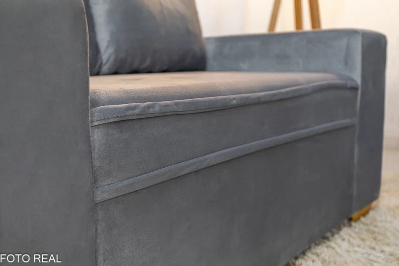 Sofá 3 e 2 lugares Aracaju Veludo Cinza - Móveis furniture