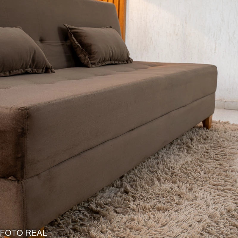 Sofá Cama Arpoador 1.85m – Marrom Veludão