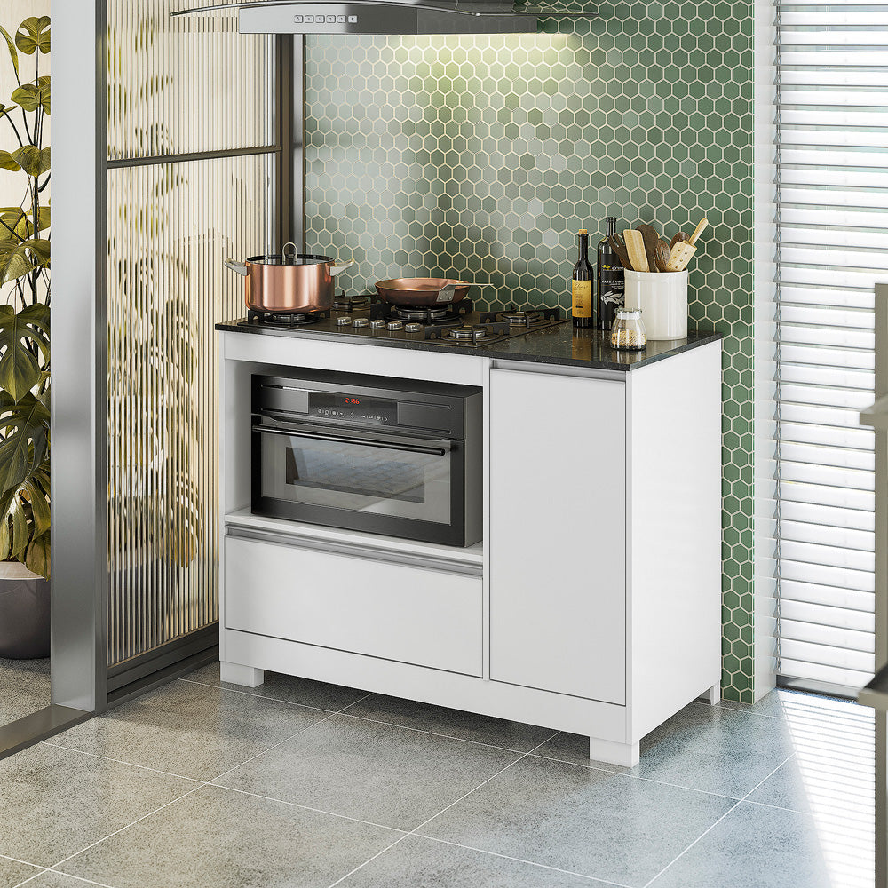 Balcao CookTop NT 3050 5 Bocas 1P1G1N Branco New.Granito.Branco Notavel