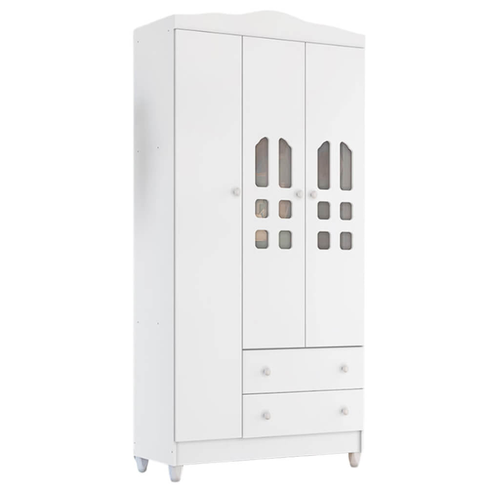 Guarda Roupa Infantil Eloa 3 Portas 2 Gavetas Carolina Baby - Móveis furniture