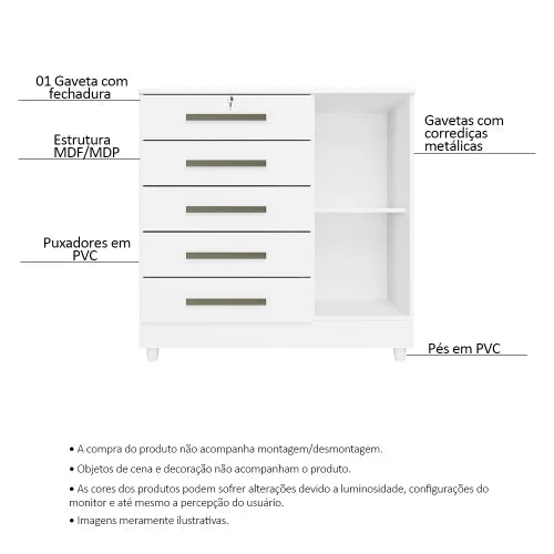 Cômoda com Sapateira Vitória Branco –