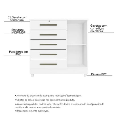 Cômoda com Sapateira Vitória Branco –