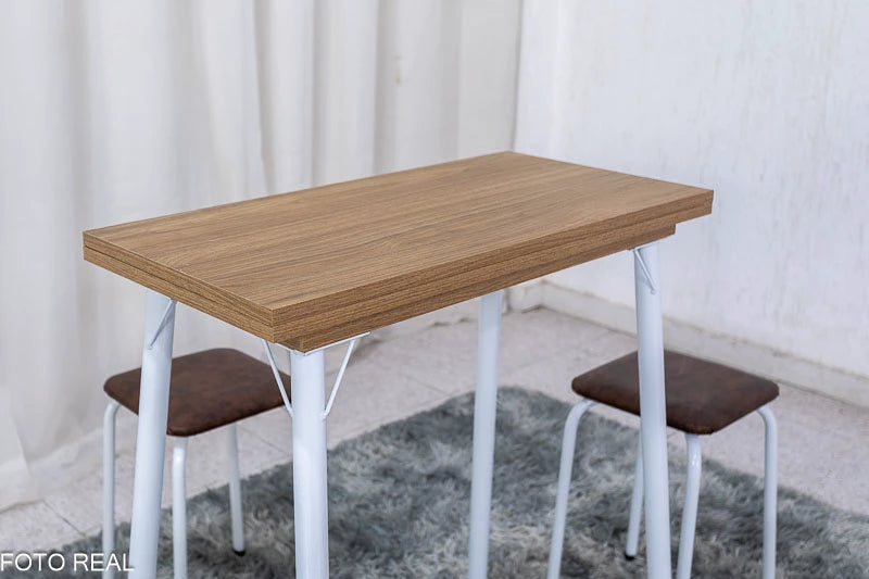 Mesa dobrável Bali C/ 4 Tamboretes Marrom Teixeira - Móveis furniture