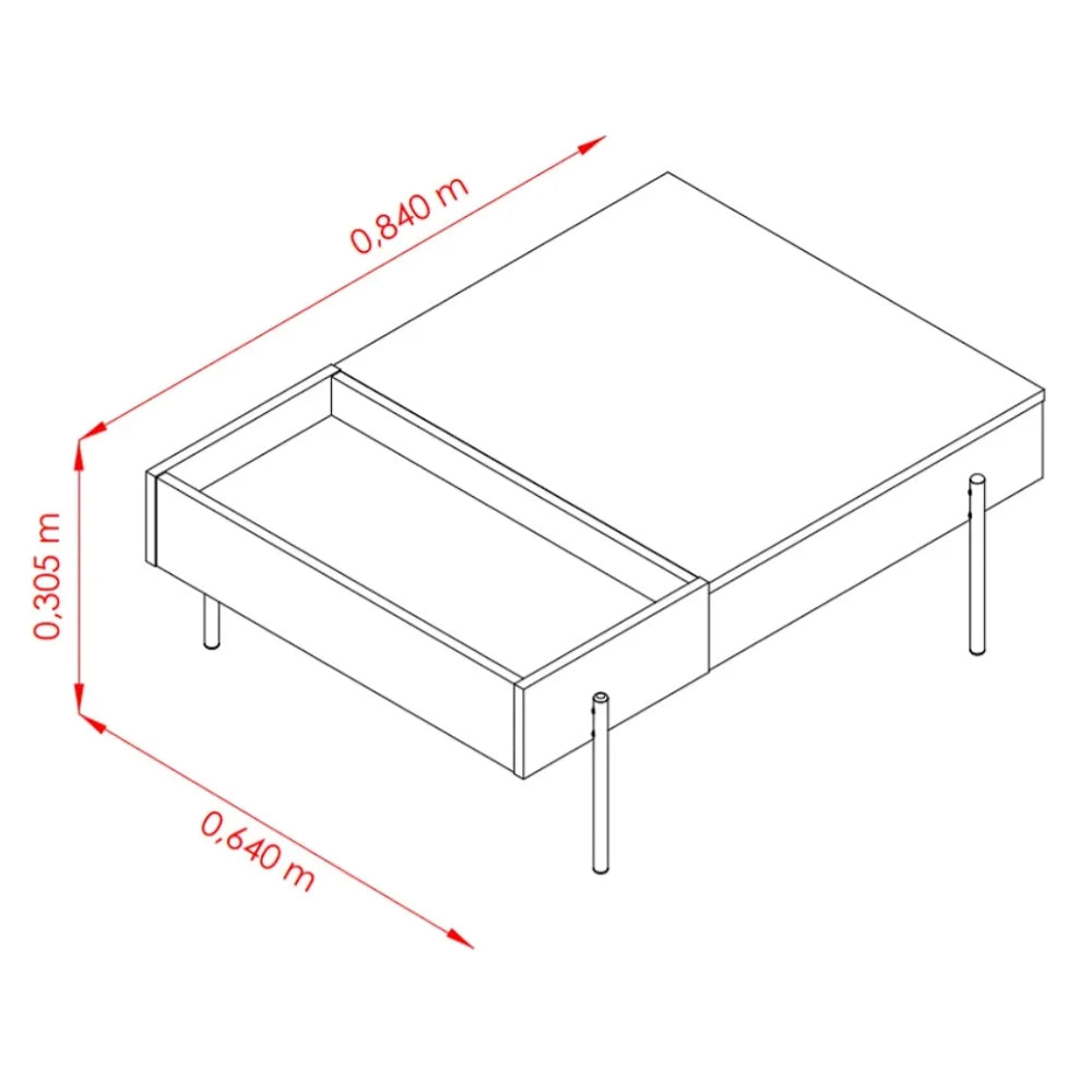 Mesa de Centro Leme Retangular Madetec