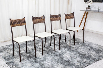 Conjunto Atlanta 4 Cadeiras Base Ipanema Tampo Off 75×75 Marrom - Móveis furniture