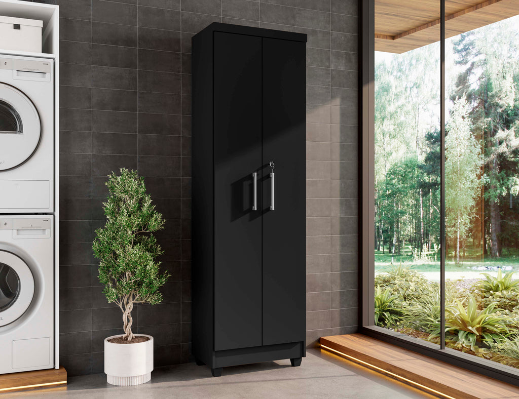 Armário Multiuso Com chave Isabela Preto – RUD RACK